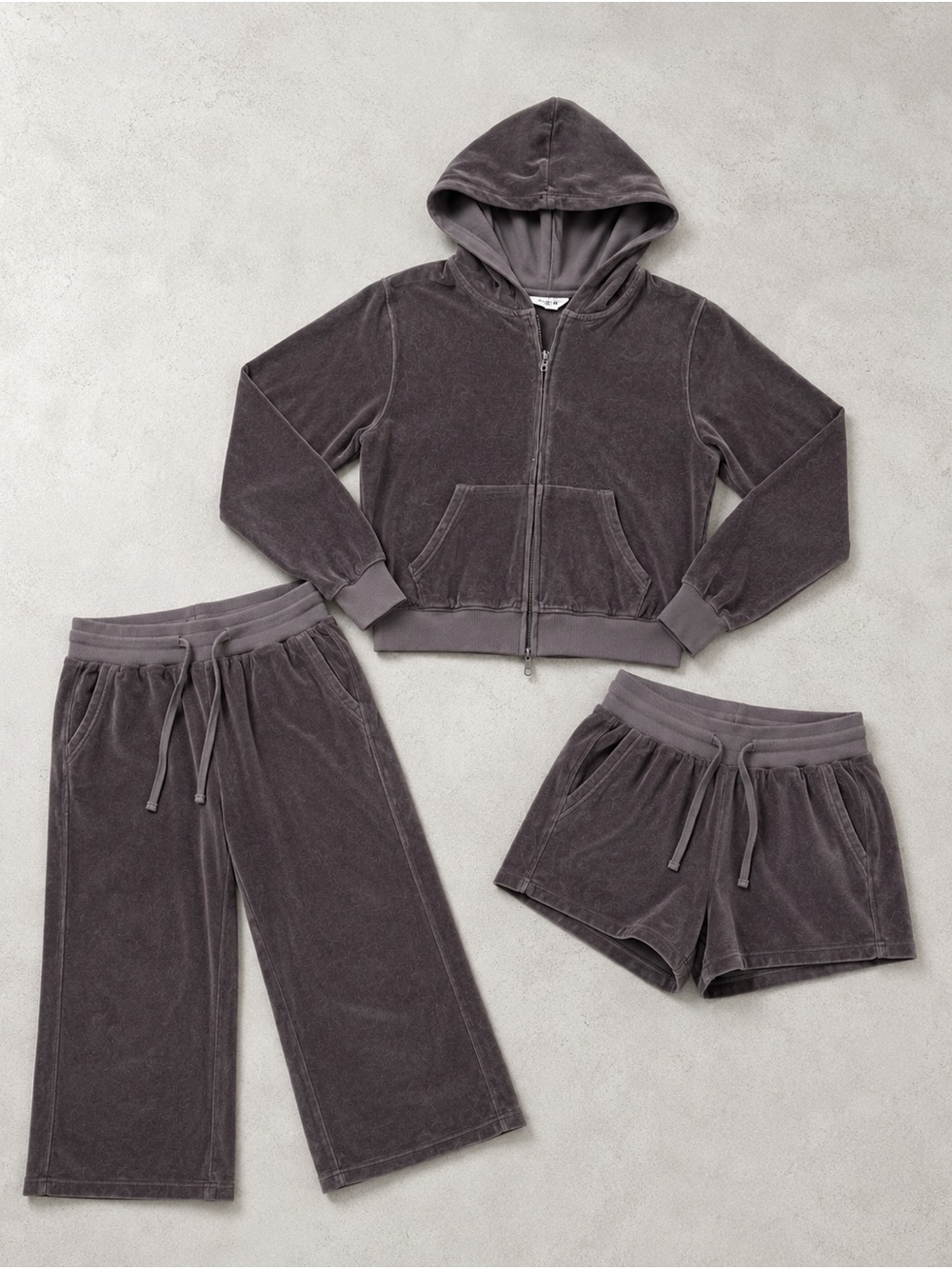 PACT 100% Organic Cotton 3-Piece Velour Loungewear Set